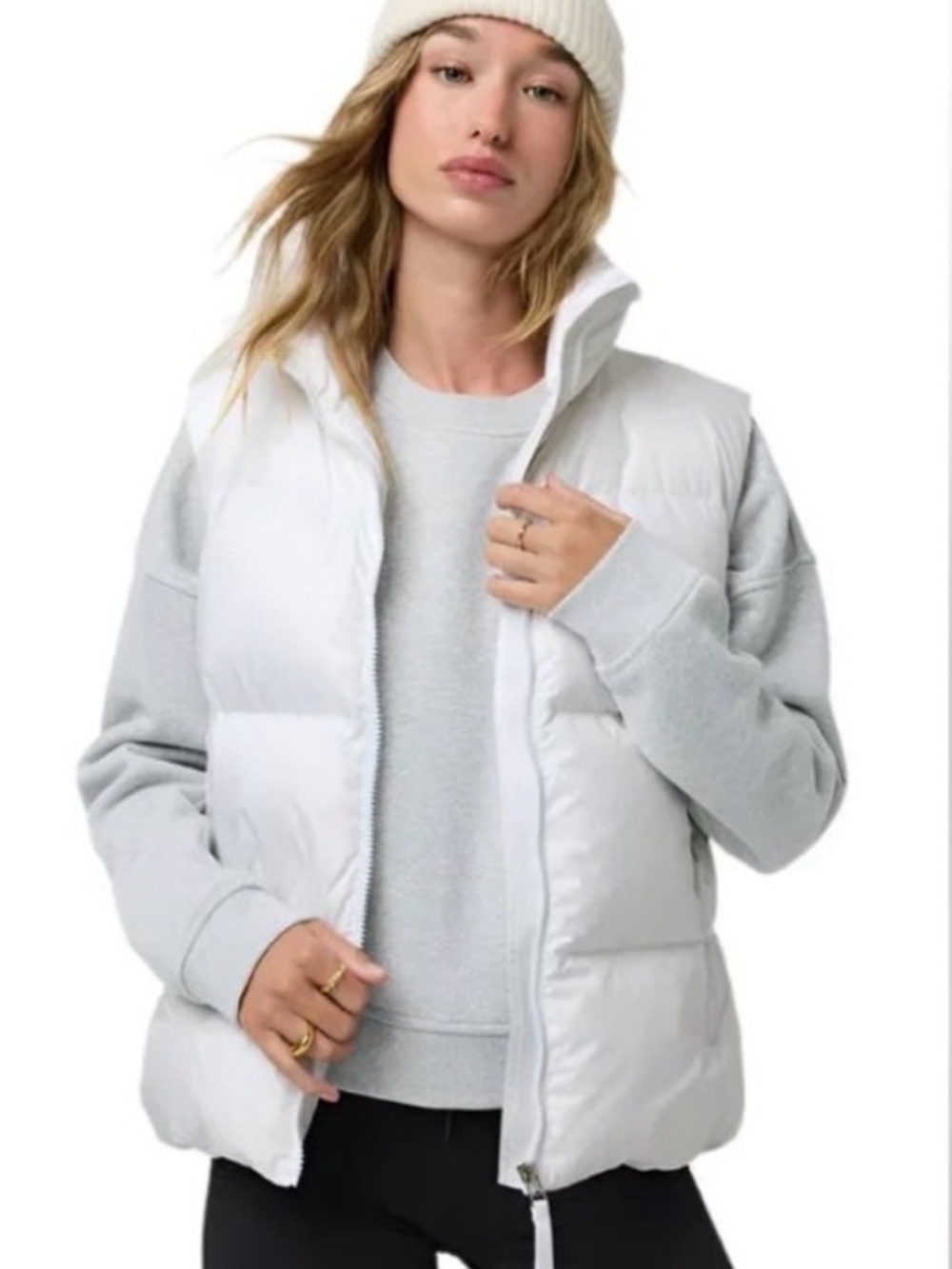 Vuori White Quilted Puffer Vest